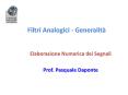 Filtri Analogici Generalit PowerPoint PPT Presentation