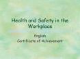 Health and Safety in the Workplace PowerPoint PPT Presentation