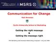 Communication for Change Rob Donovan Curtin University School of Marketing PowerPoint PPT Presentation