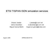 ETSI TISPAN ISDN simulation services