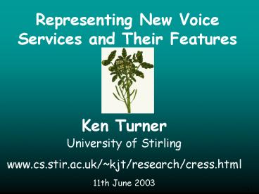 Representing New Voice Services and Their Features