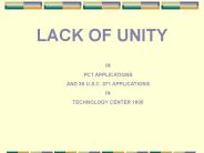 LACK OF UNITY