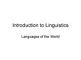 Introduction to Linguistics PowerPoint PPT Presentation