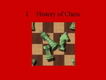 I'History of Chess