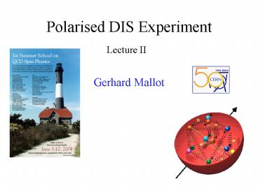 Polarised DIS Experiment