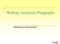 Writing Academic Paragraphs PowerPoint PPT Presentation