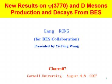 New       Results from BES