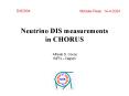 Neutrino DIS measurements in CHORUS PowerPoint PPT Presentation