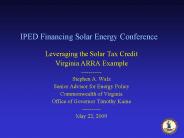 IPED Financing Solar Energy Conference