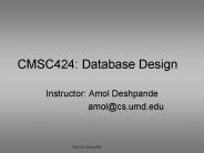CMSC424: Database Design