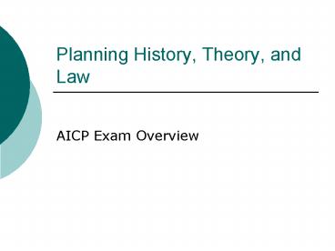 Planning History, Theory, and Law
