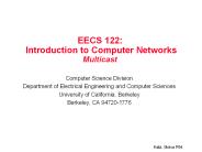 EECS 122: Introduction to Computer Networks Multicast