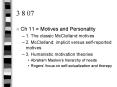 Ch 11 Motives and Personality PowerPoint PPT Presentation