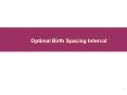 Optimal Birth Spacing Interval PowerPoint PPT Presentation