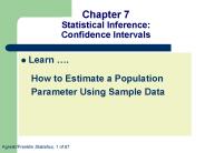 Chapter 7 Statistical Inference: Confidence Intervals
