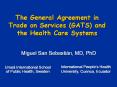 The General Agreement in Trade on Services (GATS) and the Health Care Systems PowerPoint PPT Presentation
