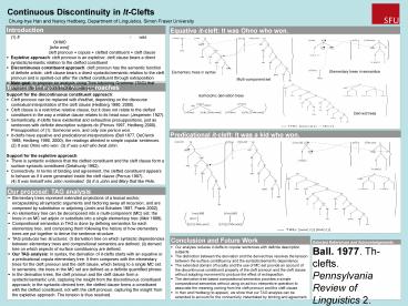 Continuous Discontinuity in It-Clefts