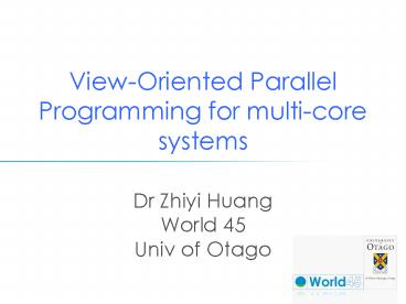 ViewOriented Parallel Programming for multicore systems
