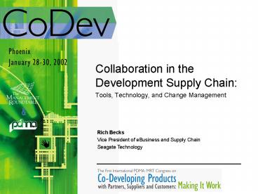 Collaboration in the Development Supply Chain: