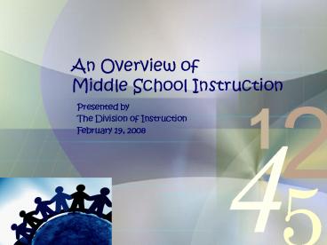 An Overview of Middle School Instruction