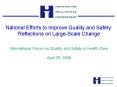 National Efforts to Improve Quality and Safety: Reflections on LargeScale Change International Forum PowerPoint PPT Presentation