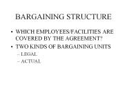 BARGAINING STRUCTURE