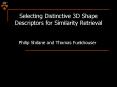 Selecting Distinctive 3D Shape Descriptors for Similarity Retrieval PowerPoint PPT Presentation