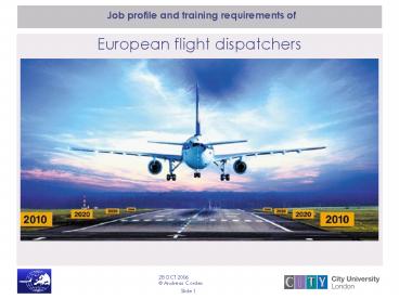 Job profile and training requirements of