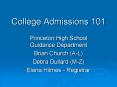College Admissions 101 PowerPoint PPT Presentation