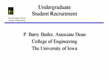 Undergraduate Student Recruitment