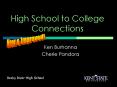 High School to College Connections PowerPoint PPT Presentation