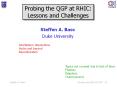 Probing the QGP at RHIC PowerPoint PPT Presentation