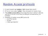 Random Access protocols