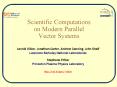 Scientific Computations on Modern Parallel Vector Systems PowerPoint PPT Presentation