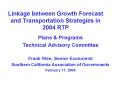 Linkage between Growth Forecast and Transportation Strategies in 2004 RTP PowerPoint PPT Presentation