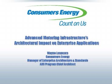 Advanced Metering Infrastructures Architectural Impact on Enterprise Applications