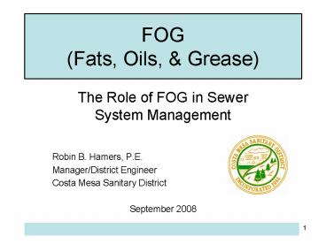 FOG Fats, Oils,
