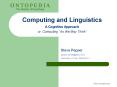 Computing and Linguistics A Cognitive Approach or, Computing  PowerPoint PPT Presentation