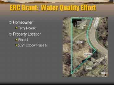 ERC Grant: Water Quality Effort