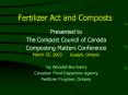 Fertilizer Act and Composts