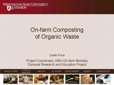 Onfarm Composting of Organic Waste