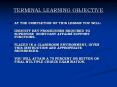 TERMINAL LEARNING OBJECTIVE PowerPoint PPT Presentation