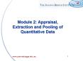 Module 2: Appraisal, Extraction and Pooling of Quantitative Data PowerPoint PPT Presentation