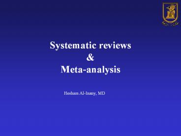 Systematic reviews