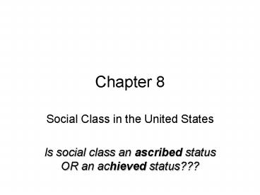 Social Class in the United States