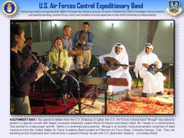 U'S' Air Forces CentralExpeditionary Band