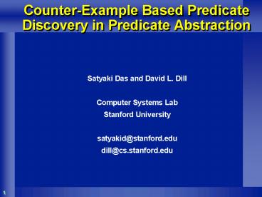 Counter-Example Based Predicate Discovery in Predicate Abstraction