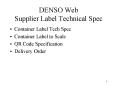 DENSO Web Supplier Label Technical Spec PowerPoint PPT Presentation