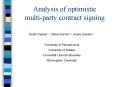 Analysis of optimistic multiparty contract signing PowerPoint PPT Presentation