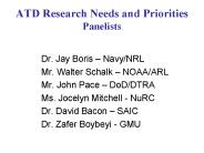 ATD Research Needs and Priorities Panelists